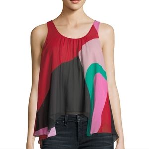 NWT! Joie Asymmetrical Colorful Top, Size Large